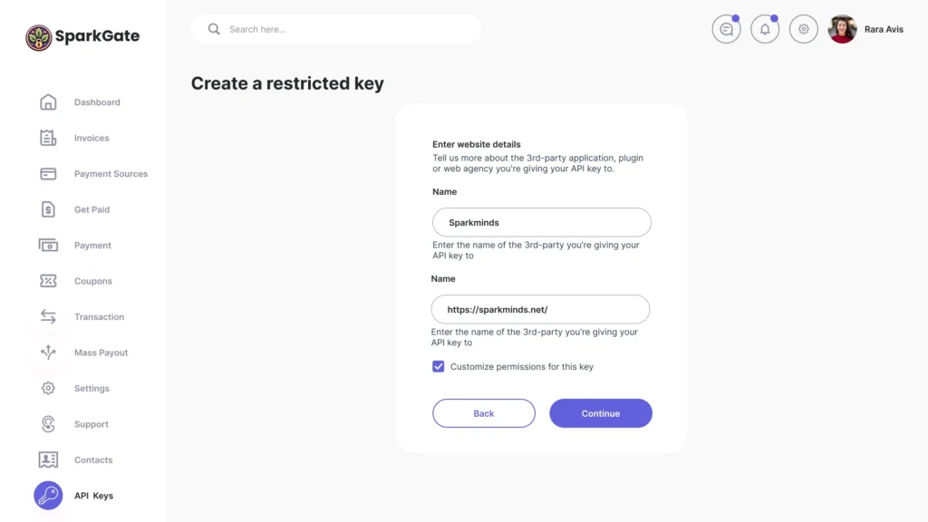 Create API key #2