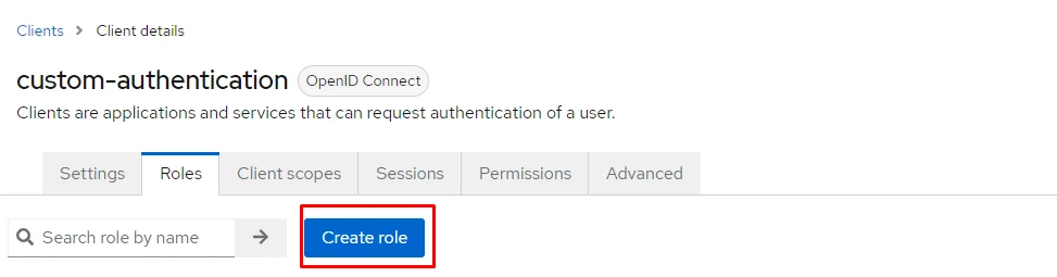 create role for keycloak integration