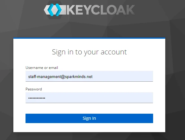 Login keycloak for the integration