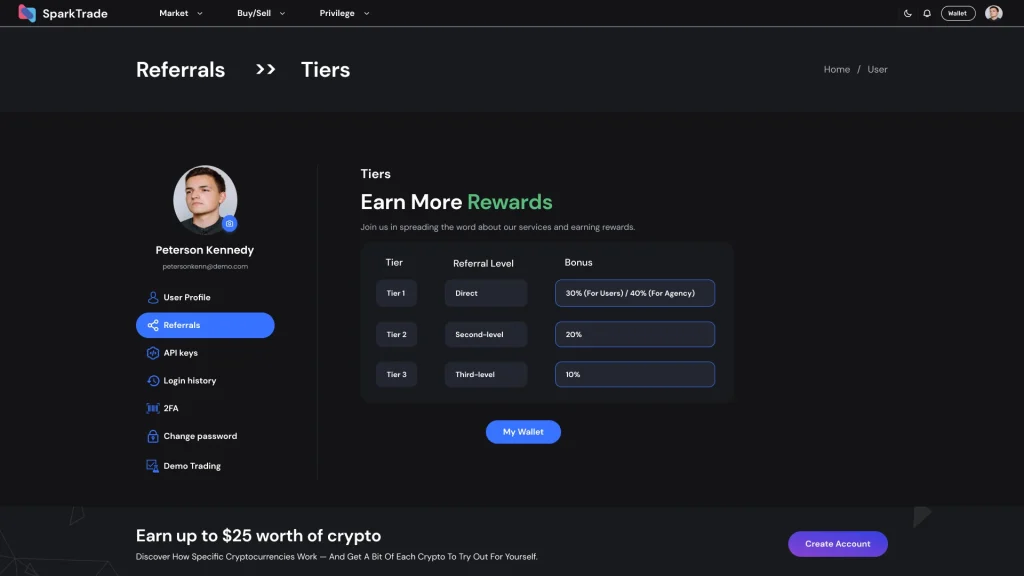 Referral tiers