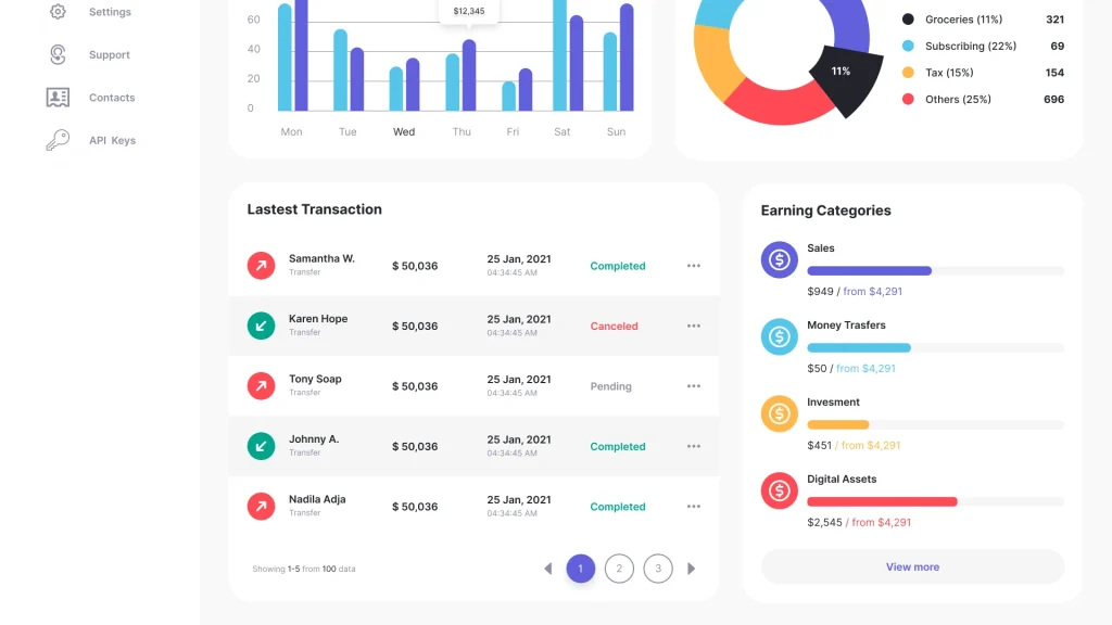 Dashboard with payment analytic tools #2