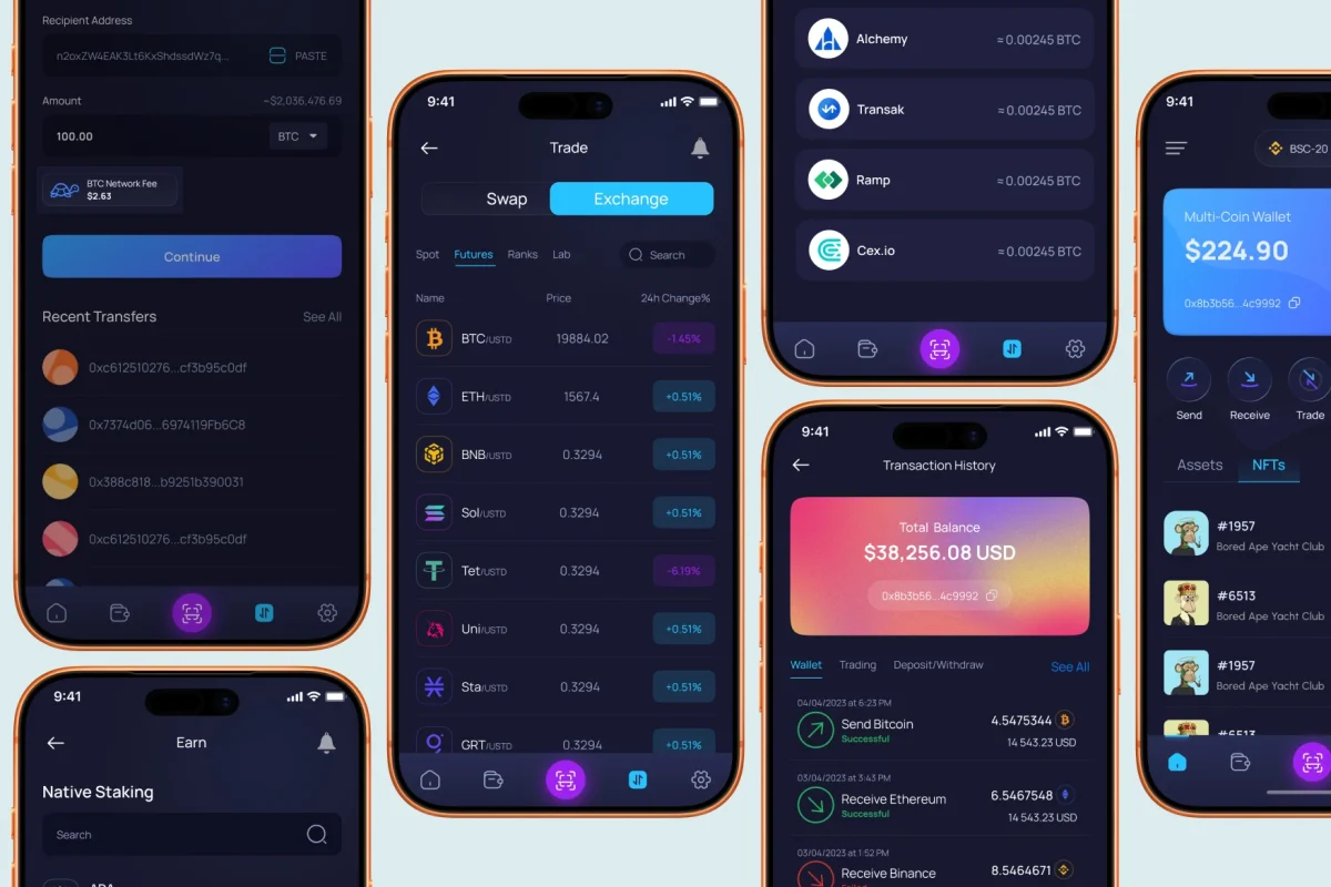 Multi-Platform Cryptocurrency Wallet App