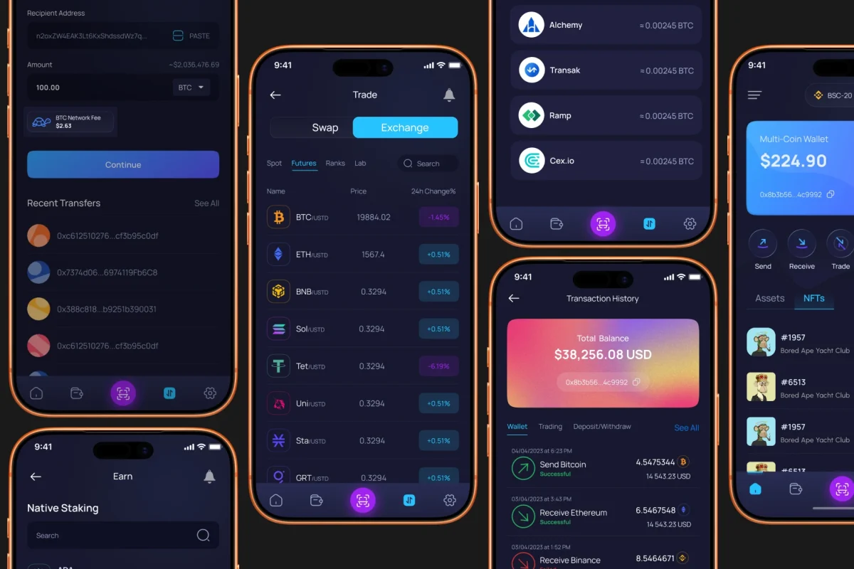 Multi-Platform Cryptocurrency Wallet App